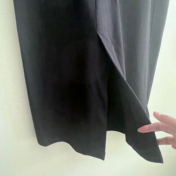 ZARA Women's Black Cotton Knit Stretch Pencil Skirt with Pockets Career Size L - Picture 3 of 6